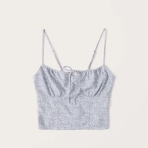 Abercrombie & fitch tie crop top cami blue
